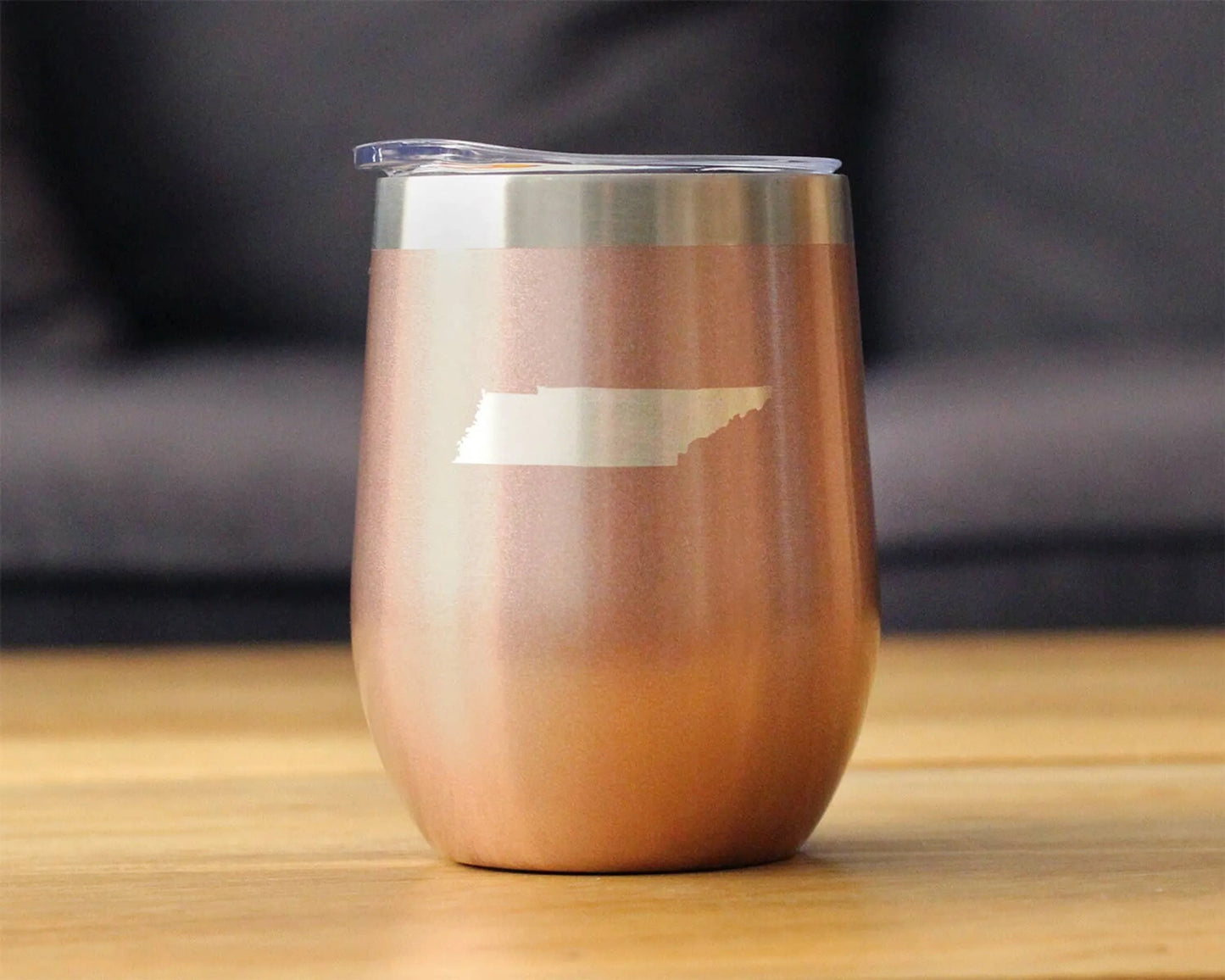 Tennessee Outline Insulated Wine Tumbler – 12oz Stainless Steel Cup with Lid | Gifts for Tennesseans, Wine Lovers, Coffee & Cocktail Travel Mug