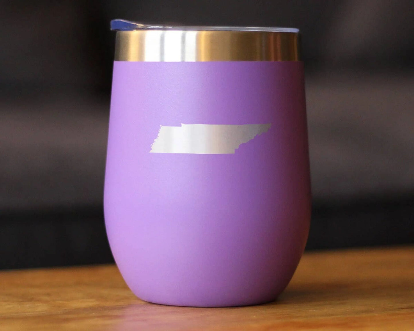 Tennessee Outline Insulated Wine Tumbler – 12oz Stainless Steel Cup with Lid | Gifts for Tennesseans, Wine Lovers, Coffee & Cocktail Travel Mug