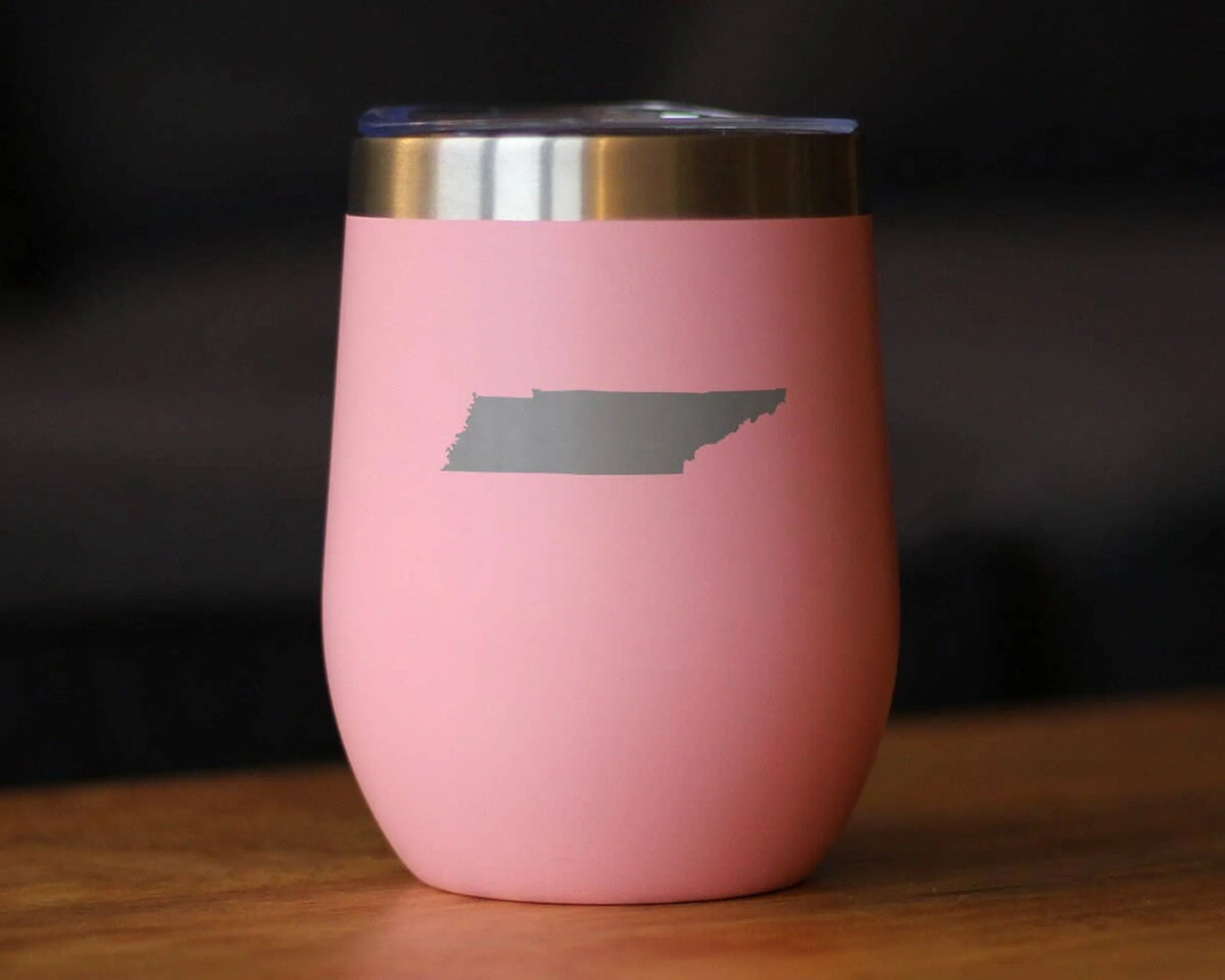 Tennessee Outline Insulated Wine Tumbler – 12oz Stainless Steel Cup with Lid | Gifts for Tennesseans, Wine Lovers, Coffee & Cocktail Travel Mug