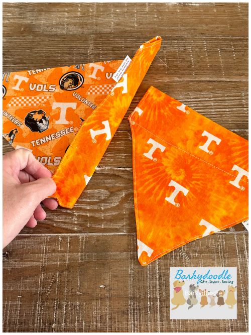 over the collar dog bandanas reversible dog bandana volunteer bandana college football sports bandana slides on collar