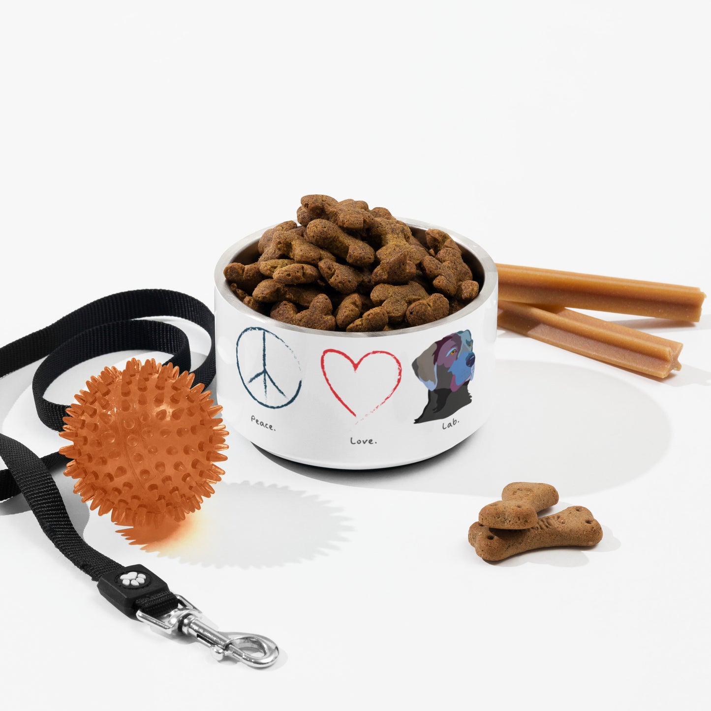 Stainless steel Pet bowl Peace Love Lab
