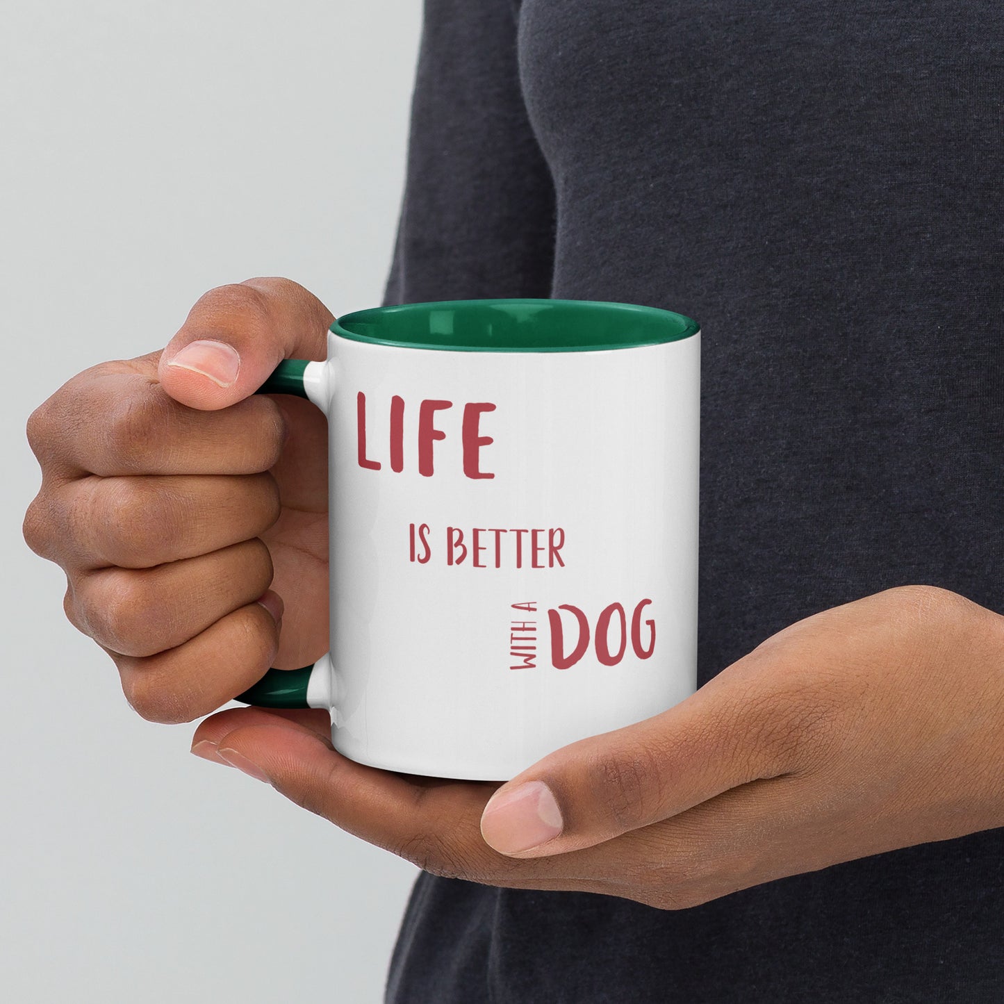 Mug with Color Inside life with a dog
