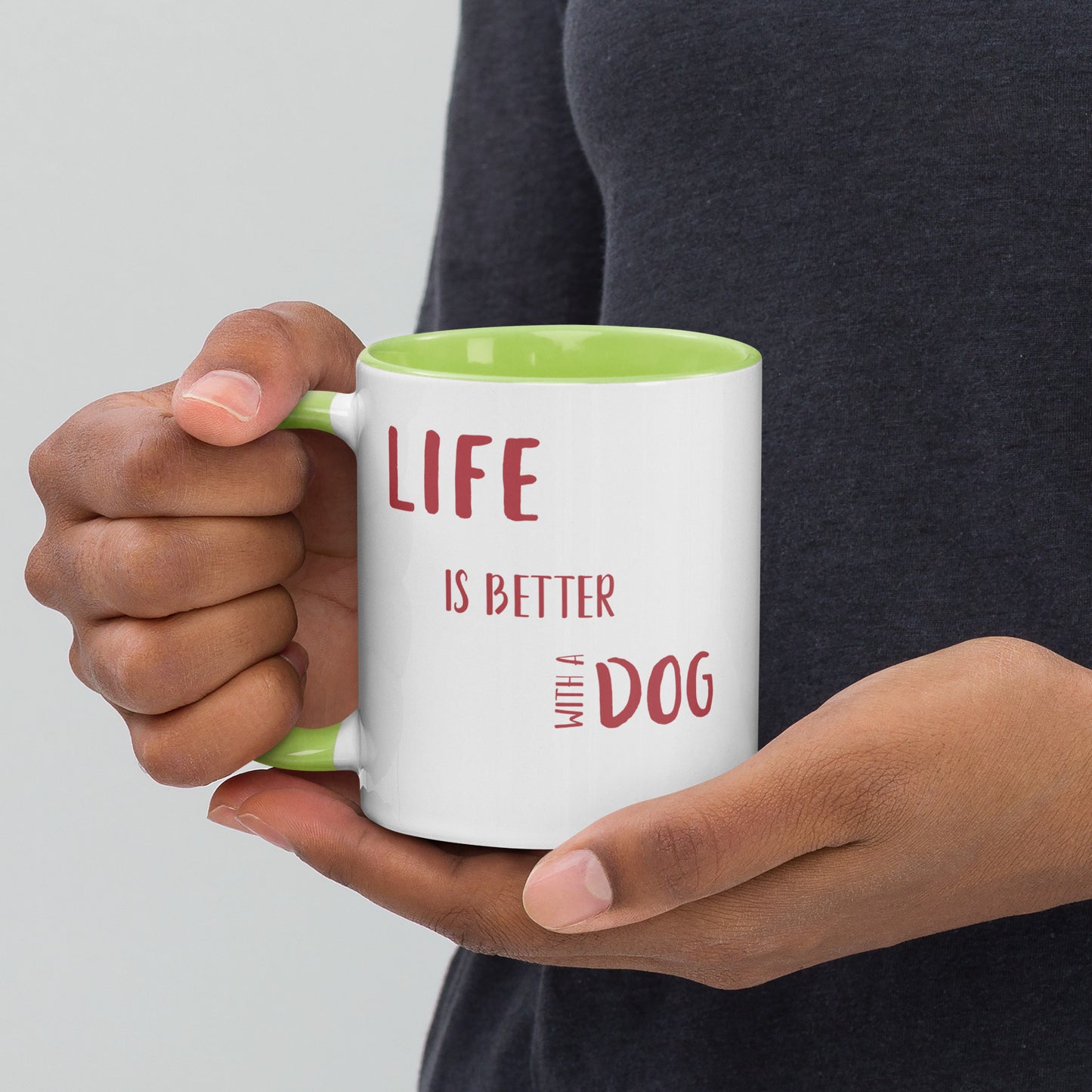 Mug with Color Inside life with a dog