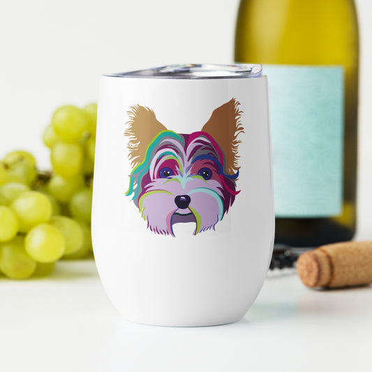 Yorkie dog Wine tumbler